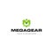 flat lettermark initial M MEGAGEAR logo design