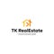 Flat lettermark initial TK Real Estate Logo design