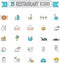 Flat line color food beverage and restaurant graphic icon