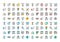 Flat line colorful icons collection of corporate business