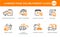 Flat line design concept icons for online shopping, website banner and landing page