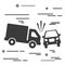 Flat Line design graphic image concept of truck and car crash