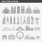 Flat line design style vector illustration icons set