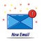 Flat line icon concept set of New Email, incoming message,