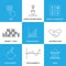 Flat line icons on finance, money, currencies - concept vector