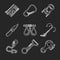 Flat line icons for rock climbing