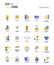 Flat line multicolor icons design-Business and Finance