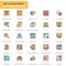 Flat line seo and development icons set for website and mobile site and apps.