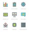 Flat line simple icons set. Thin linear stroke vector Essentials objects symbols