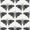 Flat line vector seamless pattern wildlife fauna, butterfly. Simplified retro cartoon style. Insect. Beetle. Entomology