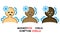 flat linear icons of monkeypox symptom \\\