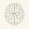 Flat linear Infographic Education Outline Brain Concept.Vector