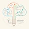 Flat linear Infographic Education Pencil cloud Outline concept.