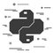 Flat linear python code icon. Trendy snake vector symbol for web