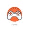 Flat lined joystick icon. Online game.