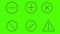 Flat lines web animated icons elements on green screen chroma key