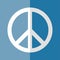 Flat Logo Peace Day White on Blue