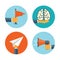 Flat loudspeaker icon. Administrative management concept. Business aims solutions. Teamwork brainstorm.