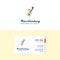 Flat Love guitar Logo and Visiting Card Template. Busienss Concept Logo Design