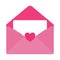 Flat Love Letter Message in Pink Envelope Icon Animated PNG Illustration