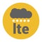 Flat LTE logo with signal dots and cloud