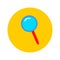 Flat Magnifier Circle Icon. Vector Illustration of Magnifying Glass