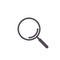 Flat magnifier icon with lens flare on glass. Loupe tool vector search sign