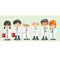Flat male and female doctors healthcare illustration people cartoon characters icon set. Health care hospital medical staff in uni