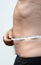 Flat Male stomach in profile with tape measure