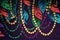 flat Mardi gras beads illustration, background