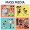 Flat Mass Media Square Concept