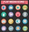 Flat media icons,colorful version