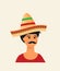 Flat mexican hat vector icon