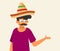 Flat mexican hat vector icon