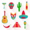 Flat Mexico Icons