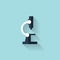 Flat microscope icon. Health care.