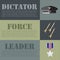 Flat military dictator set design concept. Vector illustration infographic