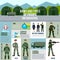 Flat Military Infographic Concept