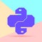 Flat minimalism pastel colored python code icon. Trendy snake ve