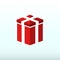 Flat minimalist red gift box icon