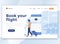 Flat Modern design of wesite template - Book your flight