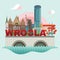 Flat modern vector of Wroclaw