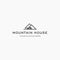 flat MOUNTAIN HOUSE peak home chimney Logo design