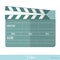 Flat movie clapper icon