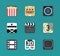 Flat movie icon set