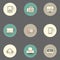 Flat multimedia symbol icons set for Web and Mobil