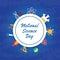 Flat National science day background suitable for, brochure, poster, backdrop and social media