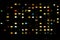 Flat night panorama of multicolor light in windows of multistory buildings. life in big city