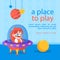 Flat nursery school posts set Vector illustration.