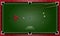 Flat object design set, snooker table and equipments top view